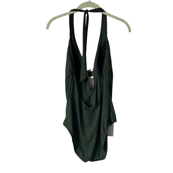 Amoressa Halter green with gold medal hardware One Piece Swimsuit Size 14 - Picture 2 of 7
